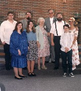 Matthew Clabaugh; Becky Clabaugh; Mike Clabaugh; Amanda Clabaugh; Julia (Judy) Kish Dorrough; David Dorrough; Dan Dorrough; ; Ben Dorrough; Ruth Bennett McDougal Dorrough; Family Group photo wedding